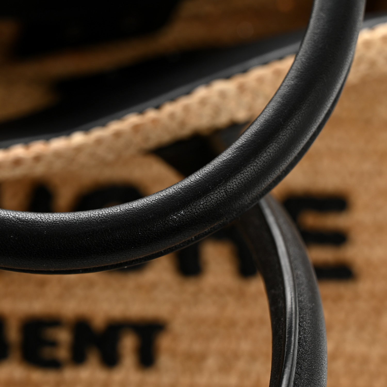 Raffia Calfskin Rive Gauche Tote Naturale Black