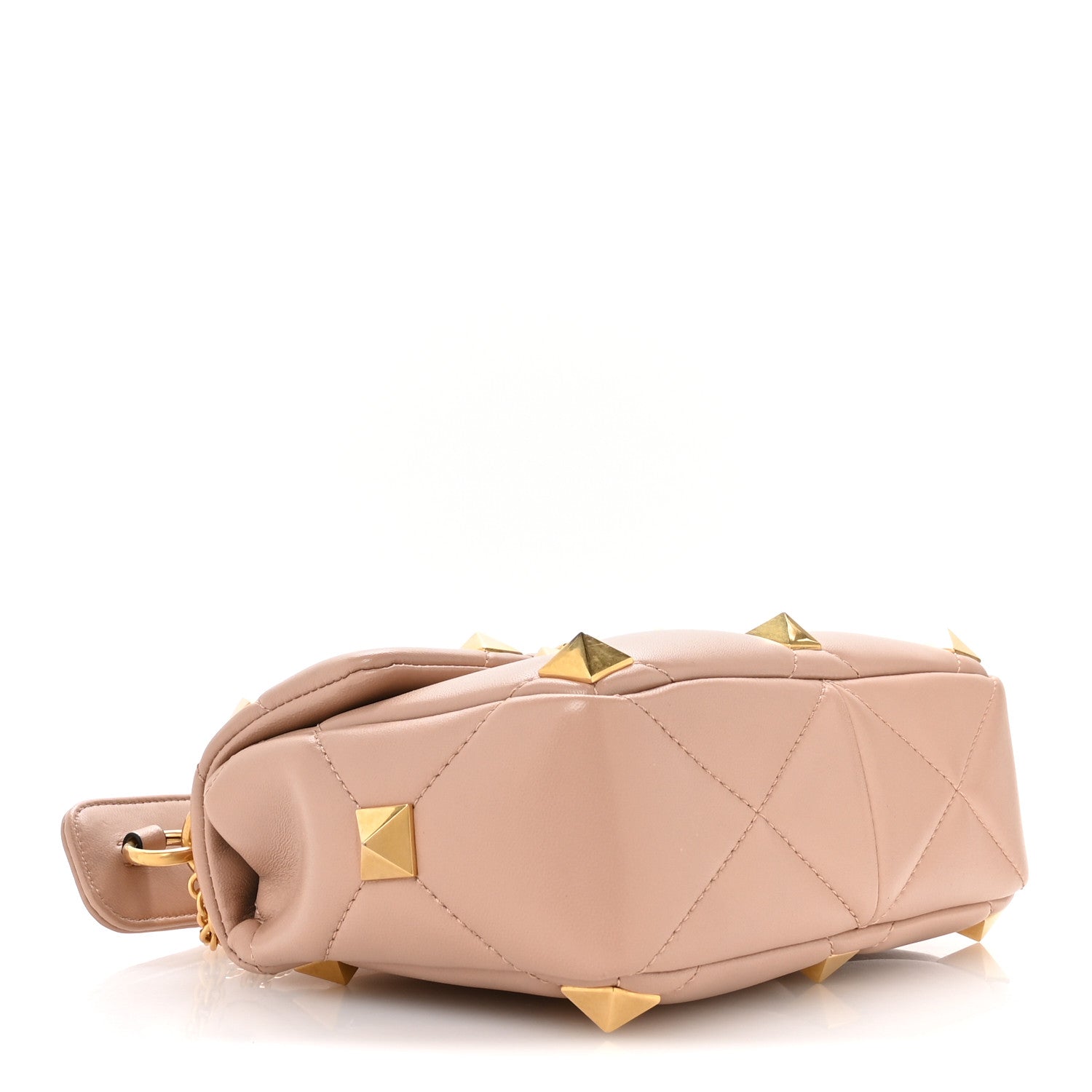 Nappa Medium Roman Stud Shoulder Bag Rose Cannelle