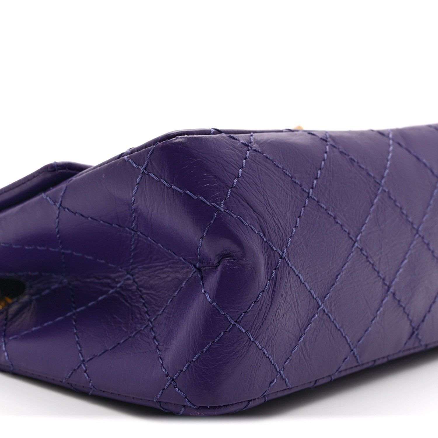 Aged Calfskin Quilted 2.55 Reissue Mini Flap Purple