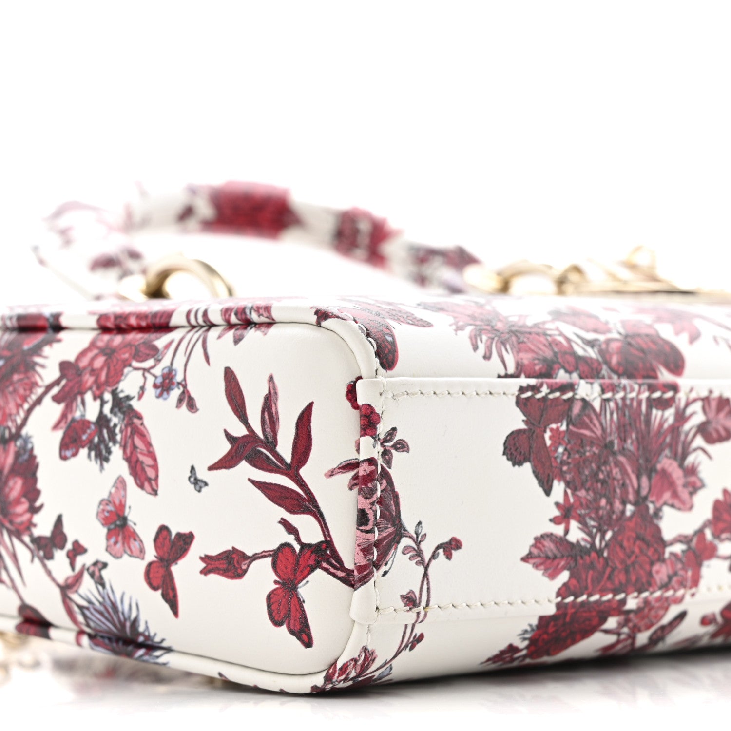 Calfskin Le Coeur Des Papillons Small Lady D-Joy White
