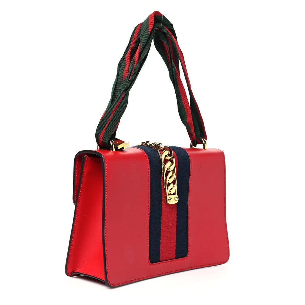 Calfskin Small Sylvie Shoulder Bag Hibiscus Red