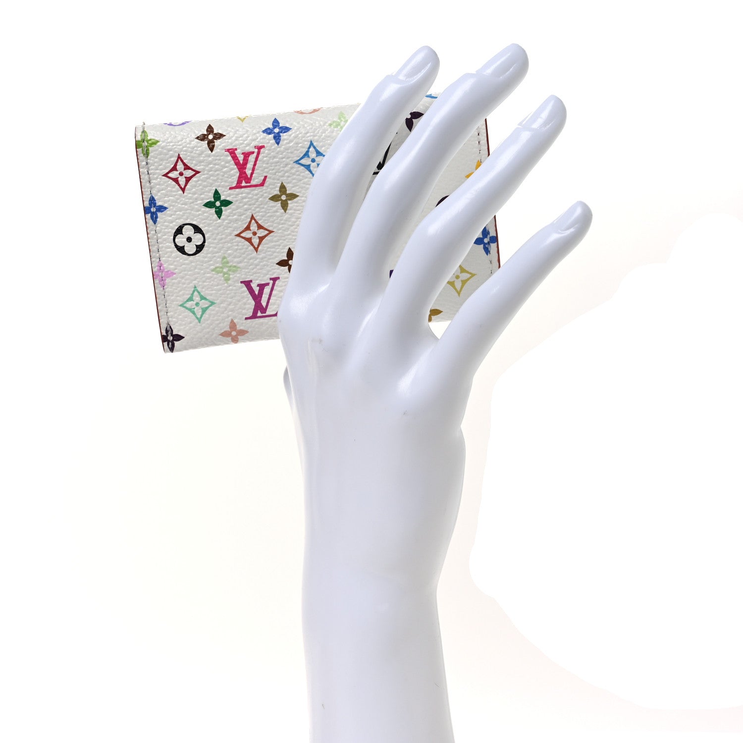 LV X TM Monogram Multicolor Slim  Holder White