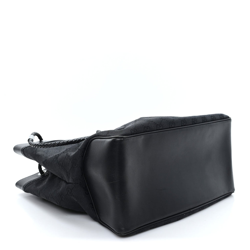 Monogram Braided Tote Black