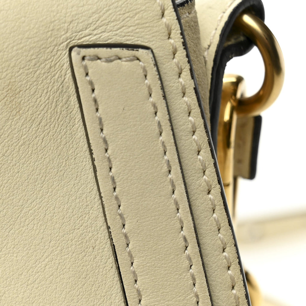 Calfskin Suede Small Nile Bracelet Bag Off White