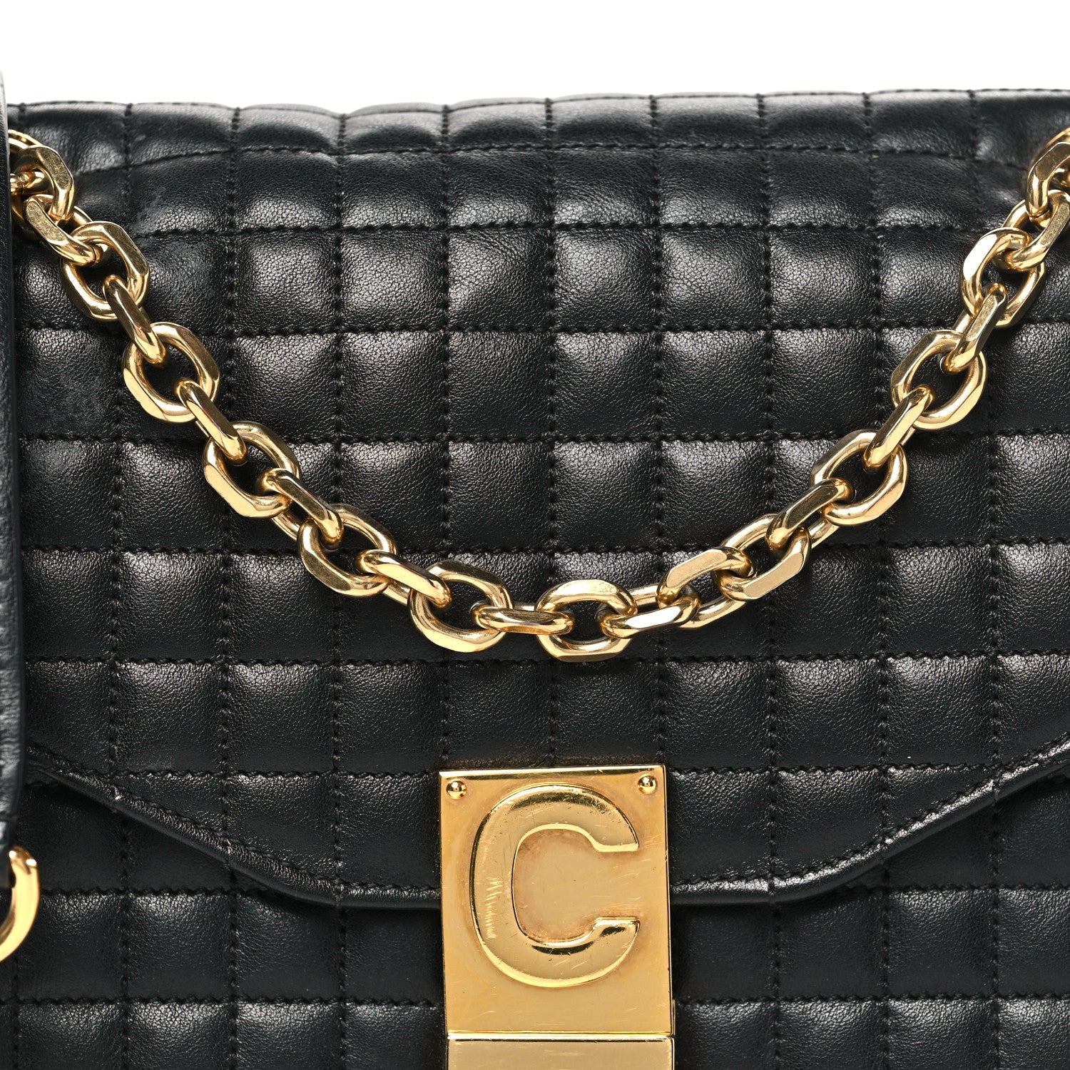 Calfskin Quilted Medium C Bag Black