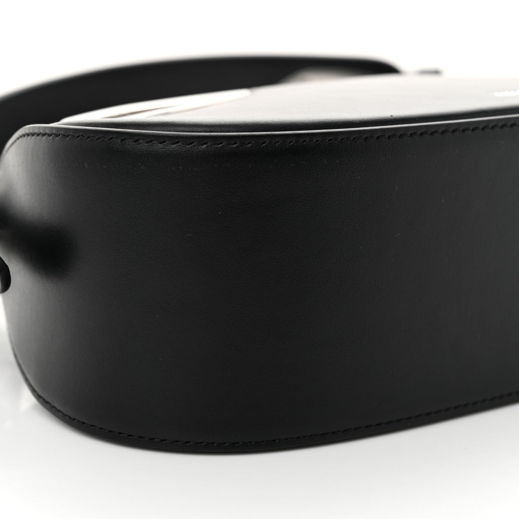 Calfskin Clam Shoulder Bag Black