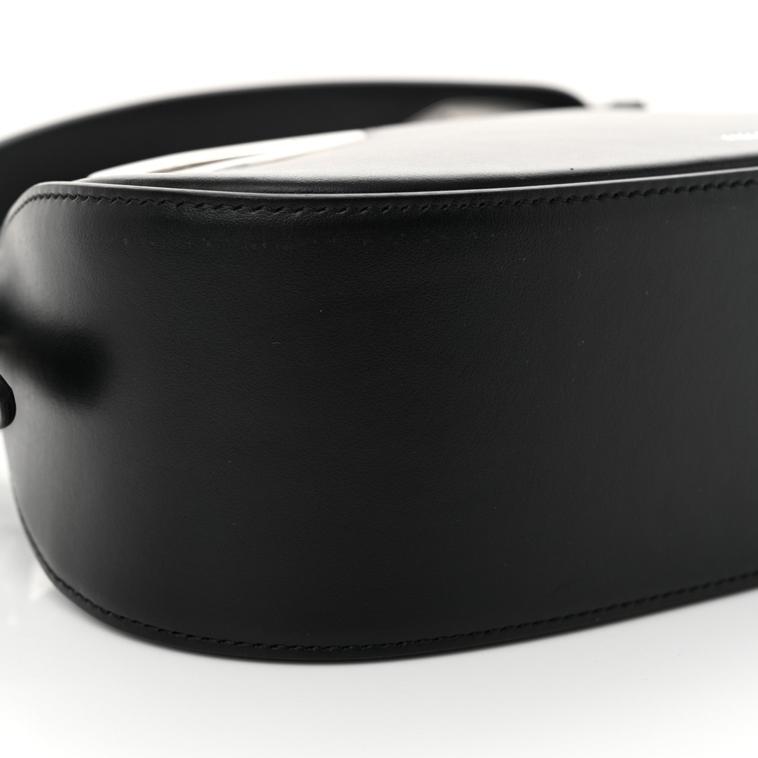 Calfskin Clam Shoulder Bag Black