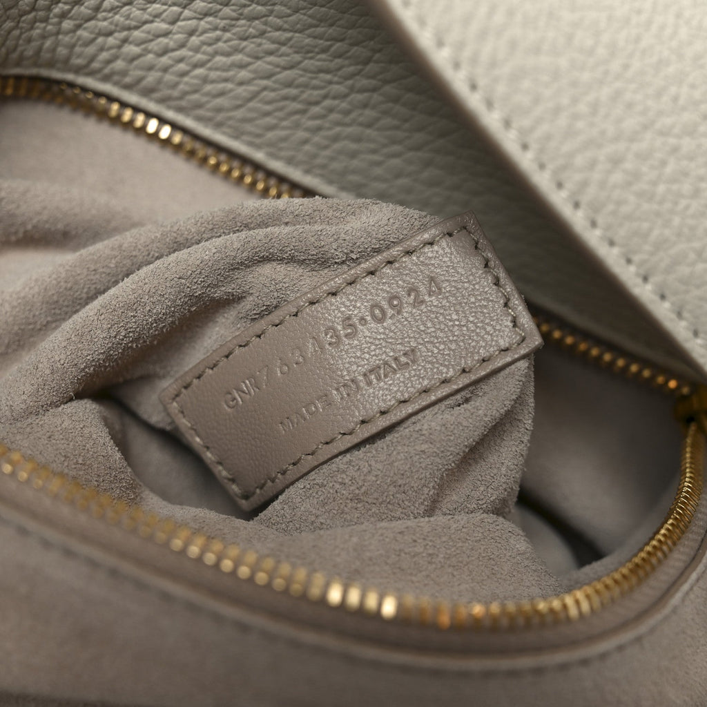 Grained Deerskin Bea Tote Blanc Vintage
