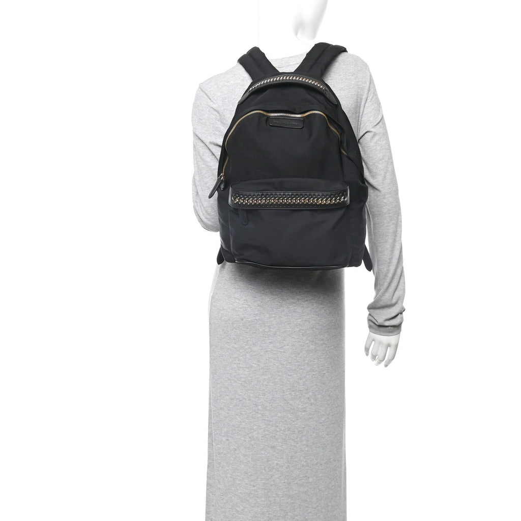 Nylon Eco Alter Nappa Mini Falabella GO Backpack Black