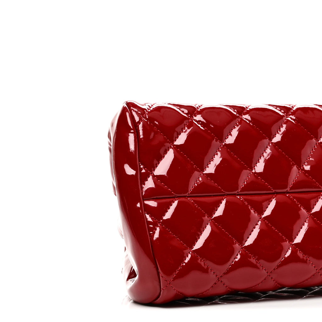 Patent Quilted Small Just Mademoiselle Bowling Bag Red