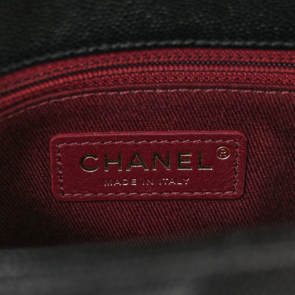 Caviar Quilted Mini Coco Handle Flap Black