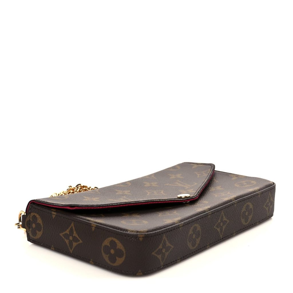 Monogram Pochette Felicie Chain Wallet Fuchsia