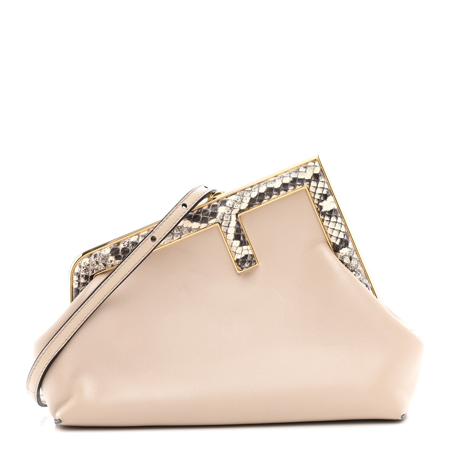 Shiny Nappa Snakeskin Small Fendi First Rosa Confetto Cipria