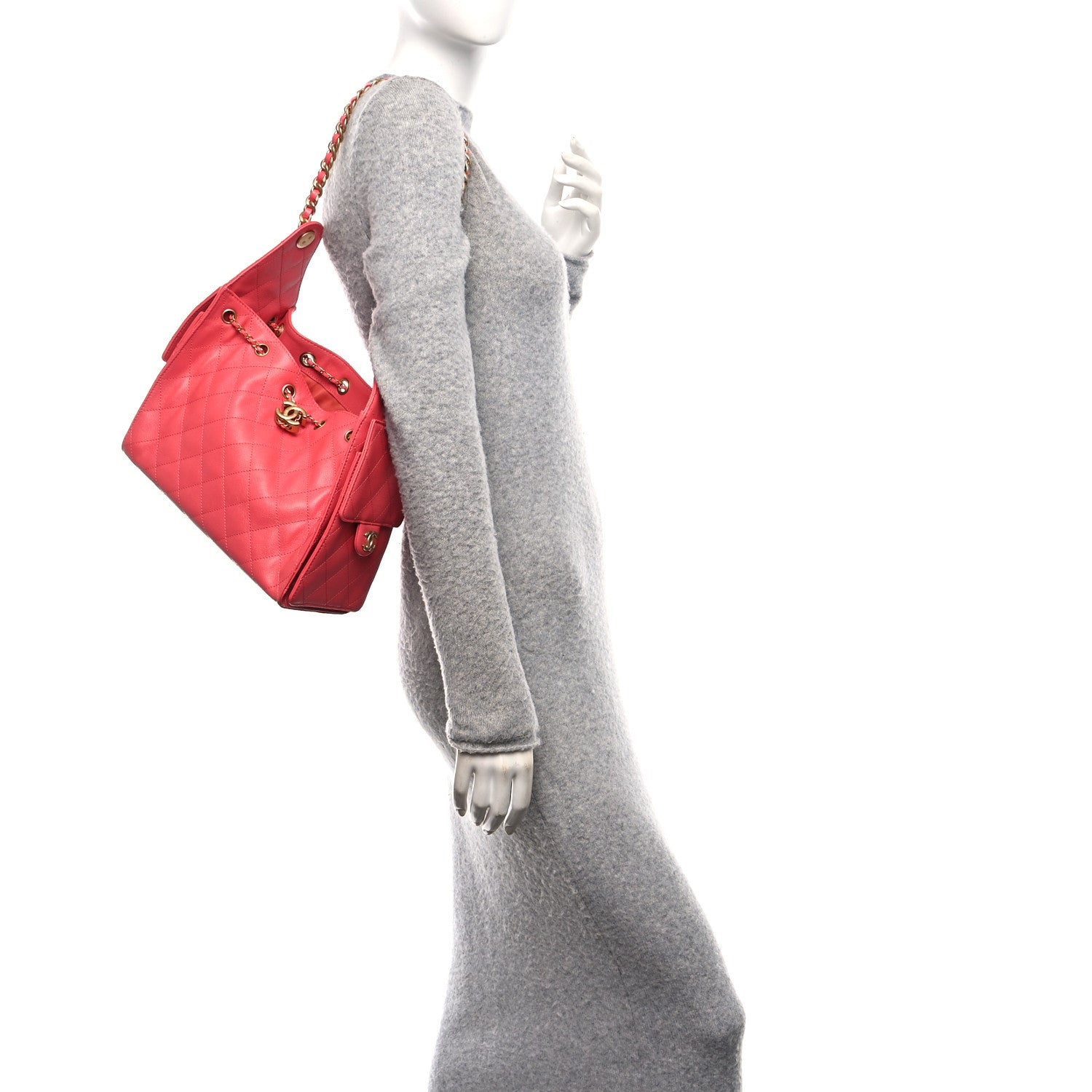 Caviar Quilted Small Chanel 25 Handbag Coral