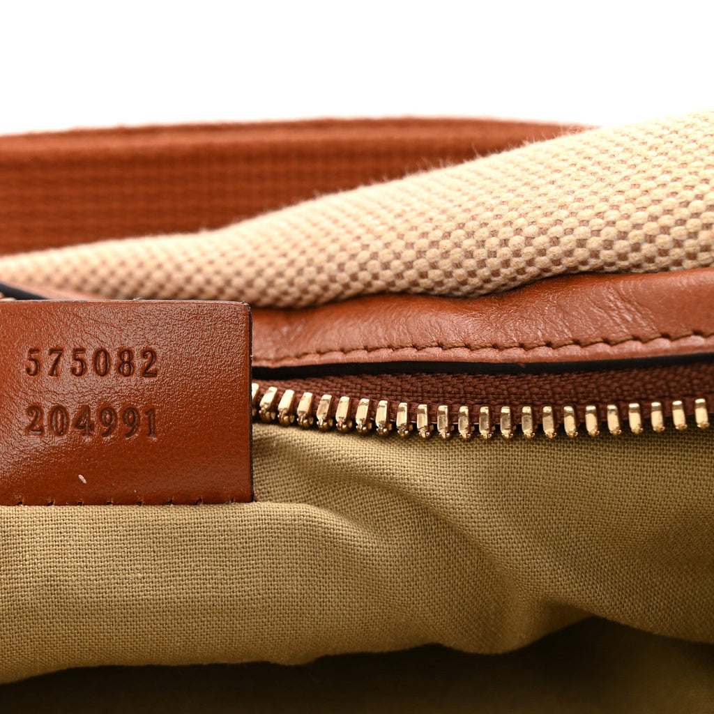 Vintage Canvas Web Belt Bag Sand Cuir