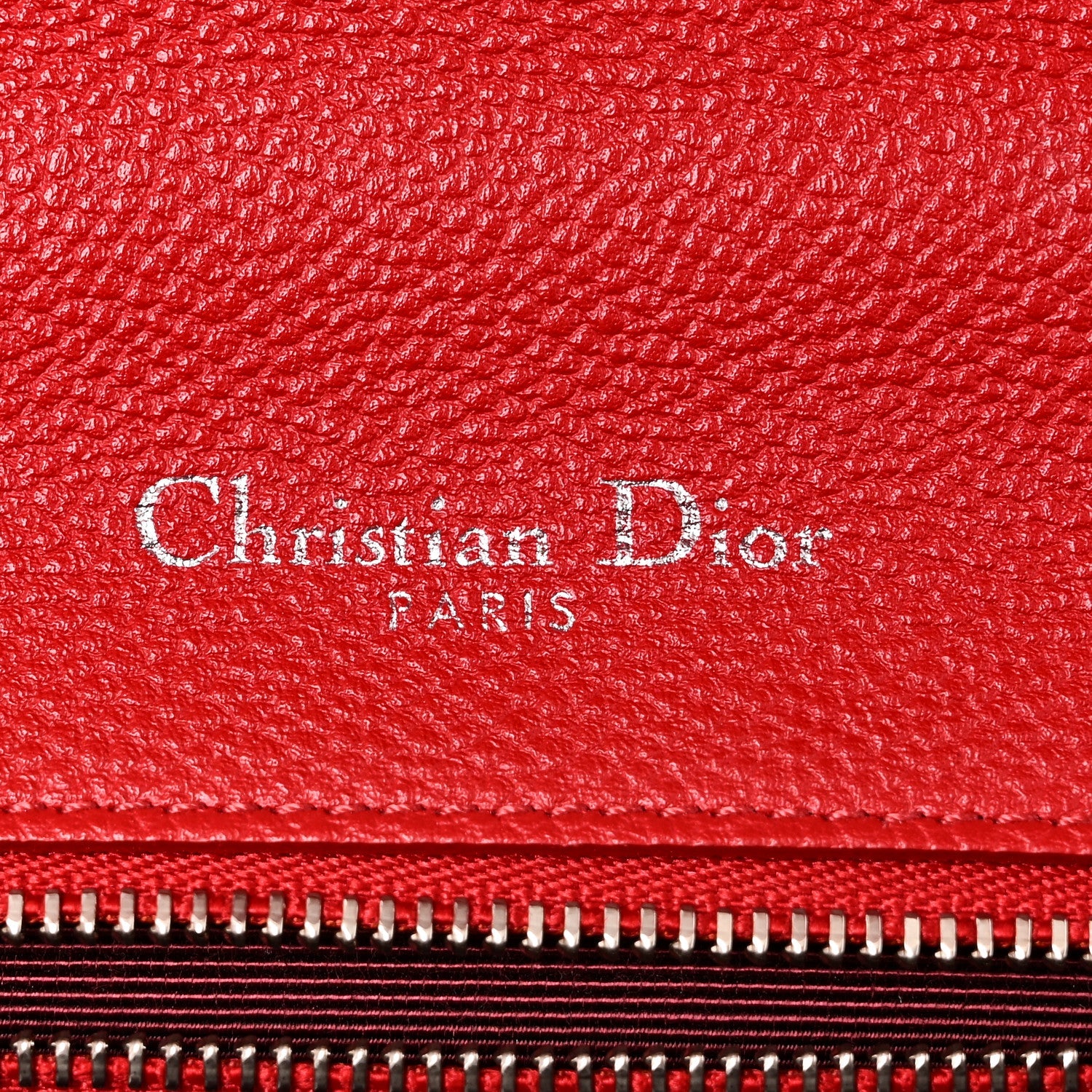 Grained Calfskin Small Diorama Flap Bag Red