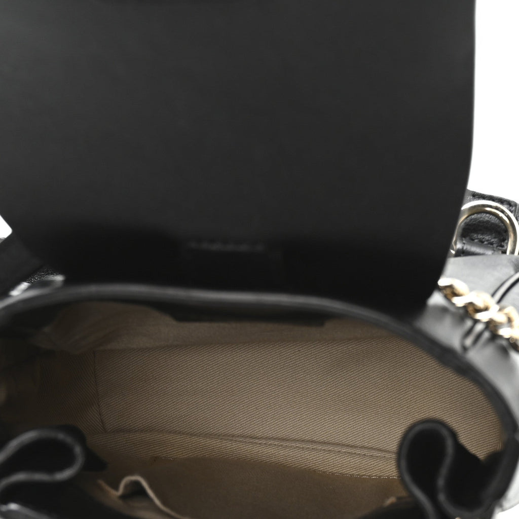 Suede Calfskin Mini Faye Backpack Black