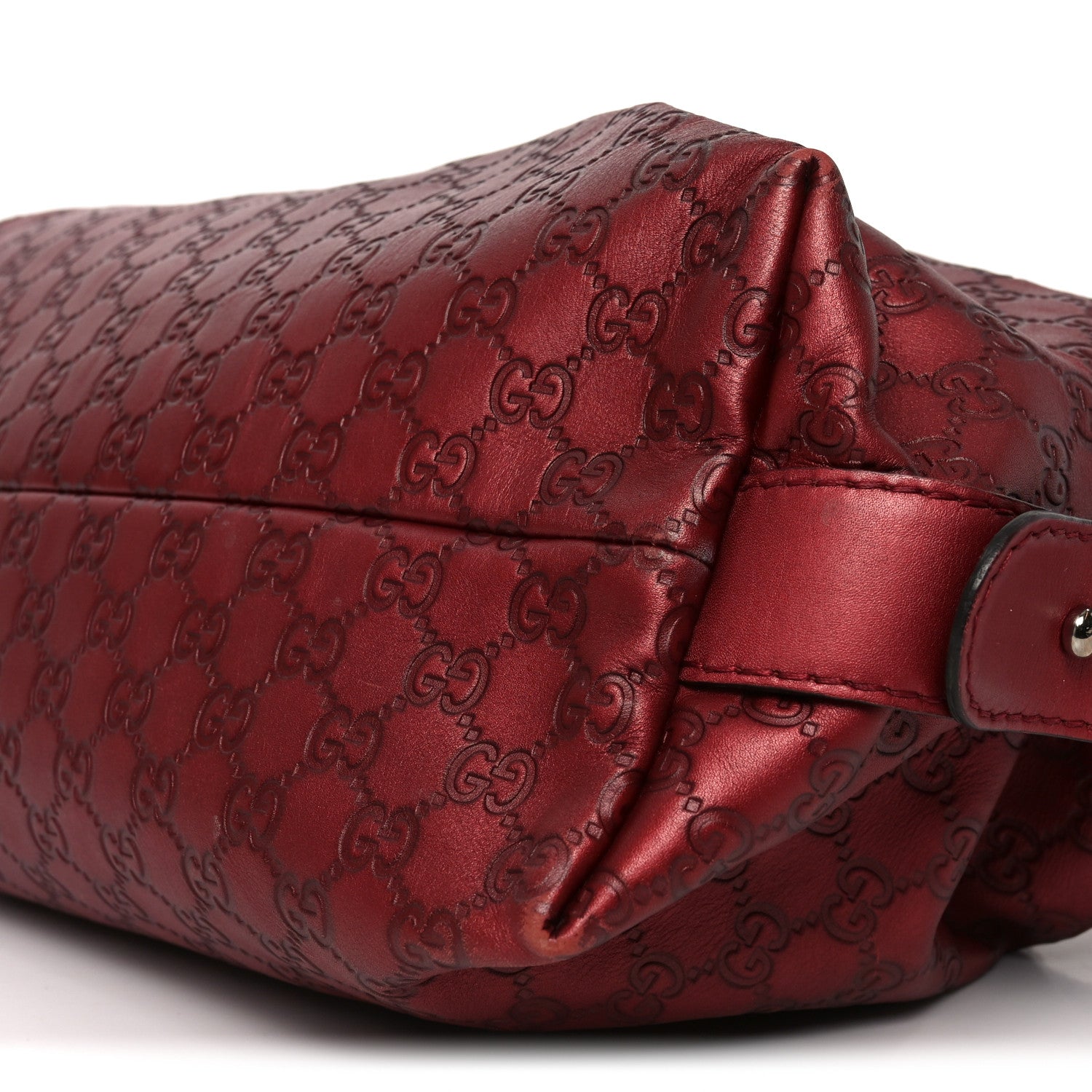 Metallic Guccissima Medium Bamboo Bar Tote Red