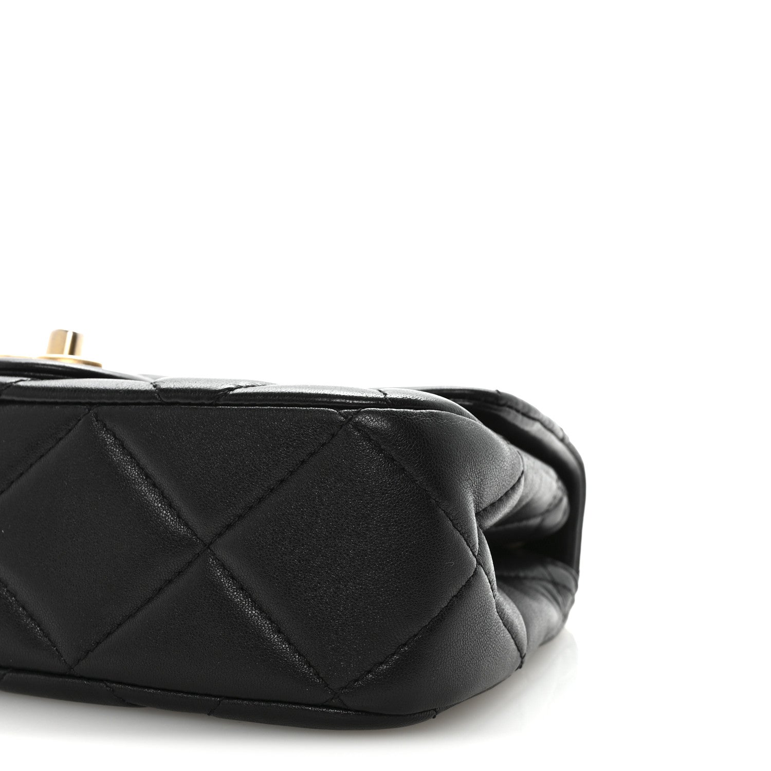 Lambskin Quilted Pearl Small Flap Black