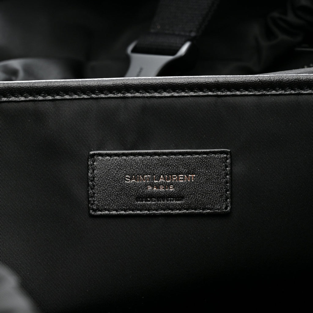 Lambskin Logo Debossed Backpack Black