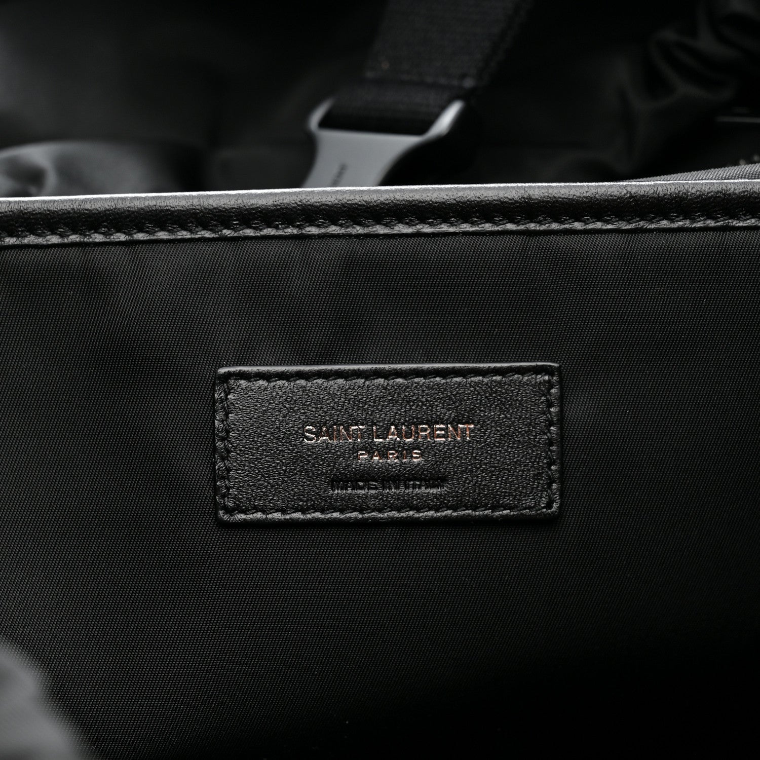 Lambskin Logo Debossed Backpack Black