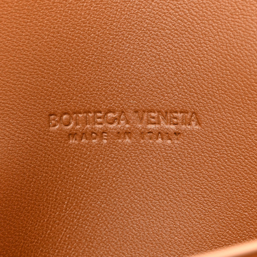 Suede Intrecciato Long Andiamo Top Handle Clutch Amber