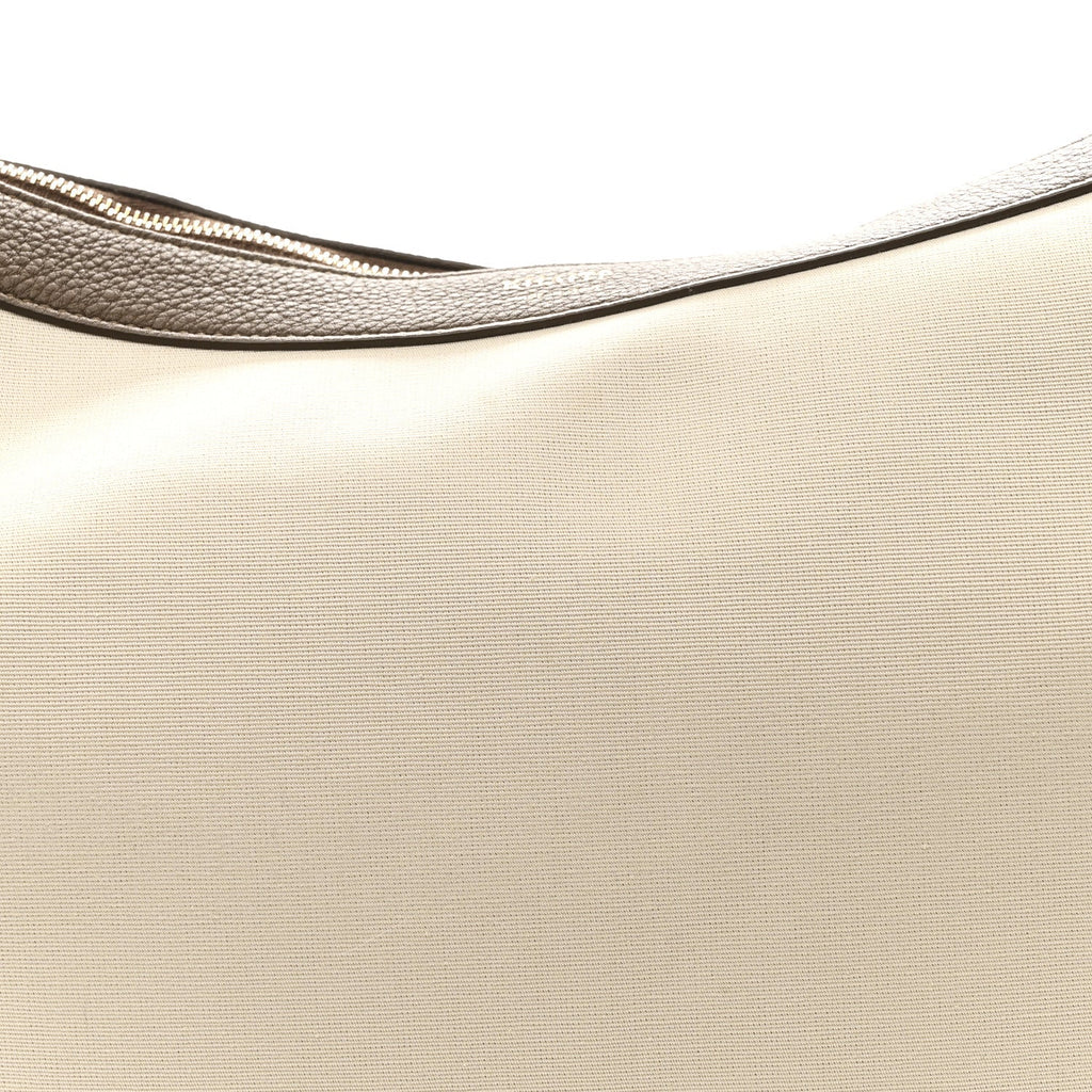 Canvas Calfskin August Hobo Cream