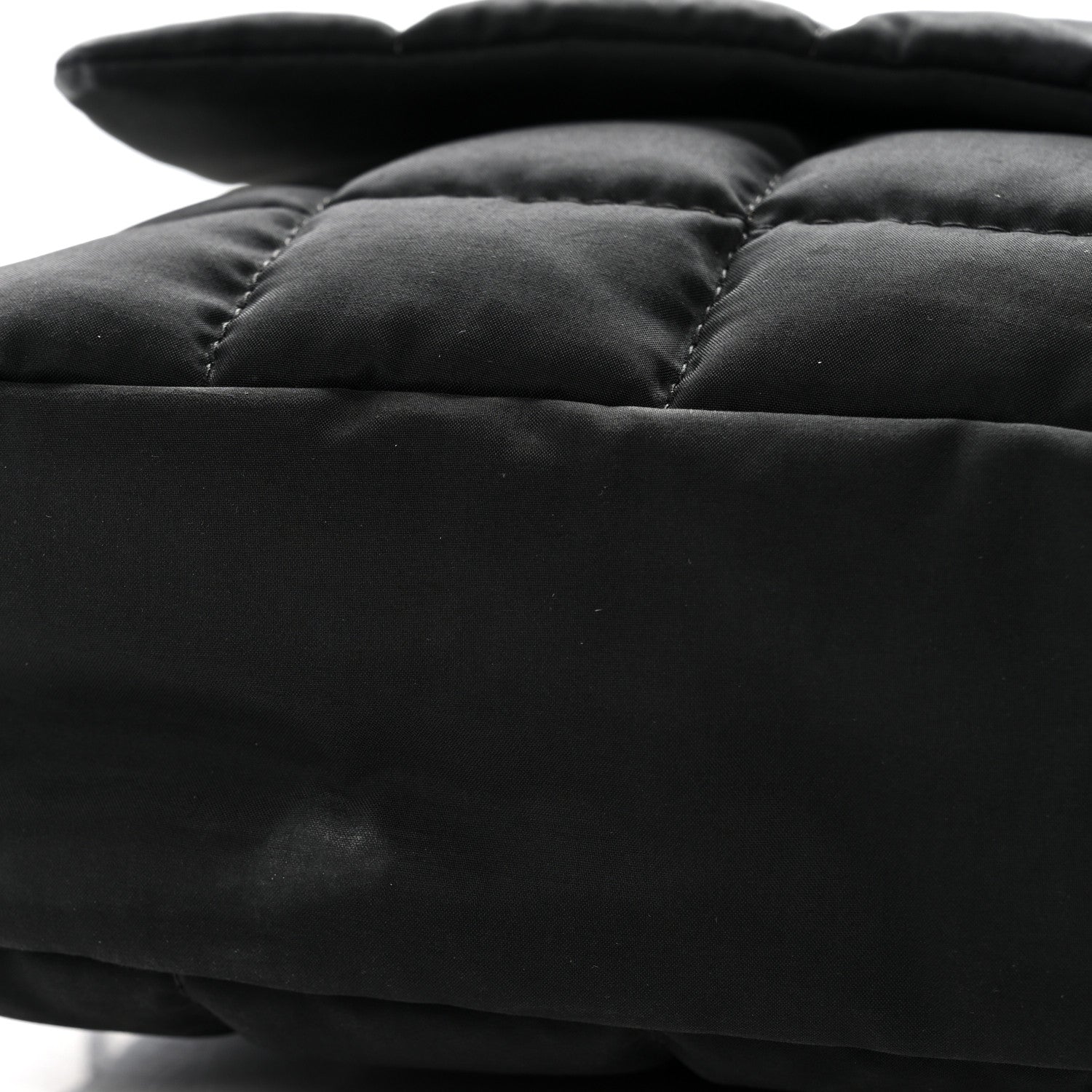 Nylon Square Quilted Flap Black