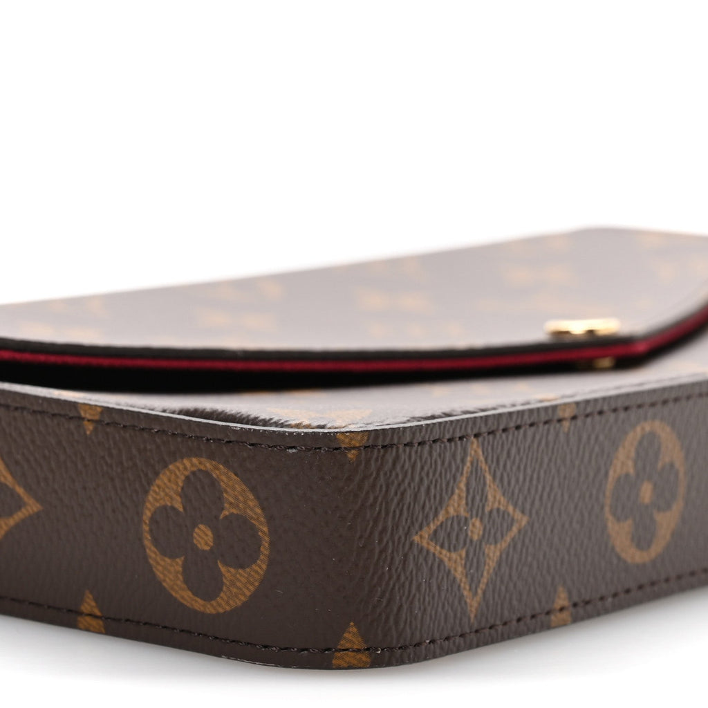 Monogram Pochette Felicie Chain Wallet Fuchsia