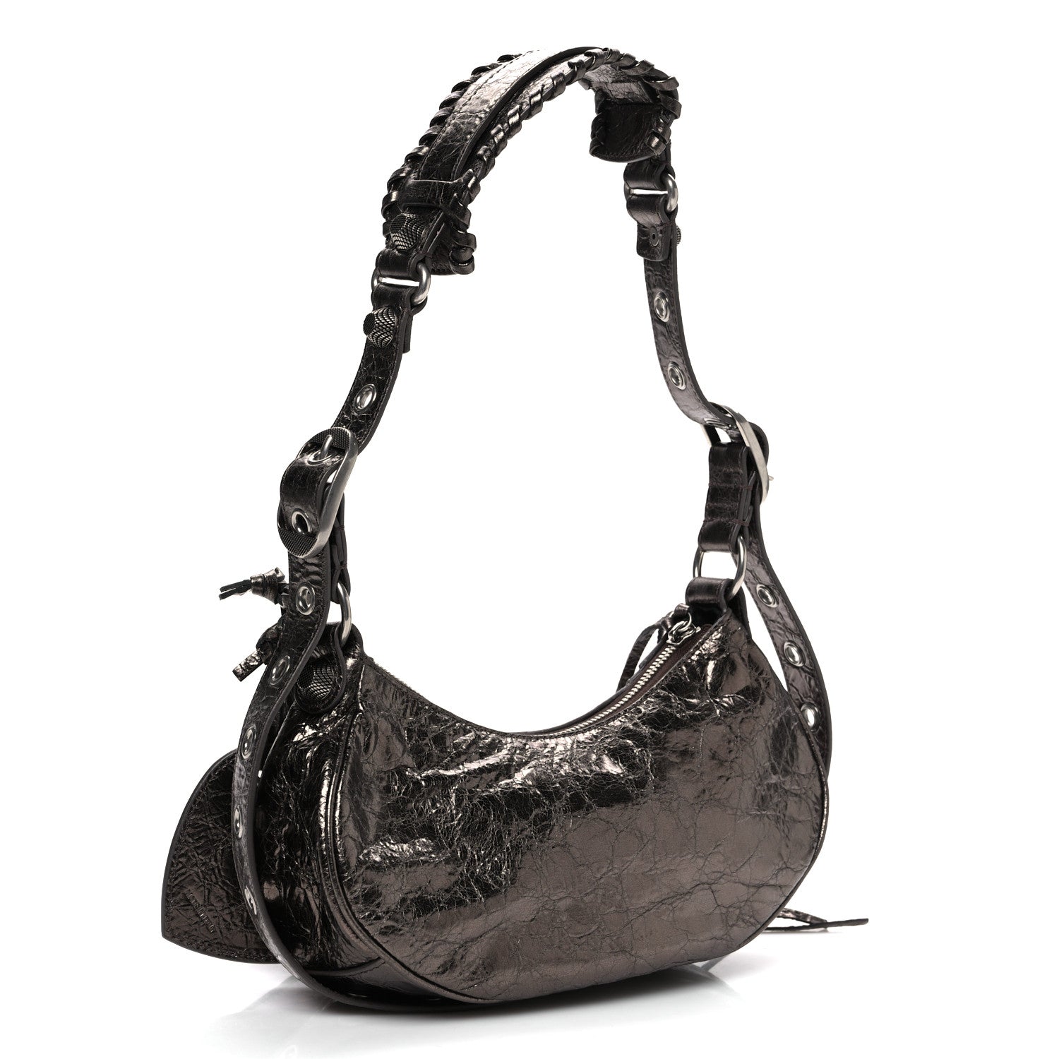 Metallic Agneau Arena Le Cagole Shoulder Bag XS Dark Bronze