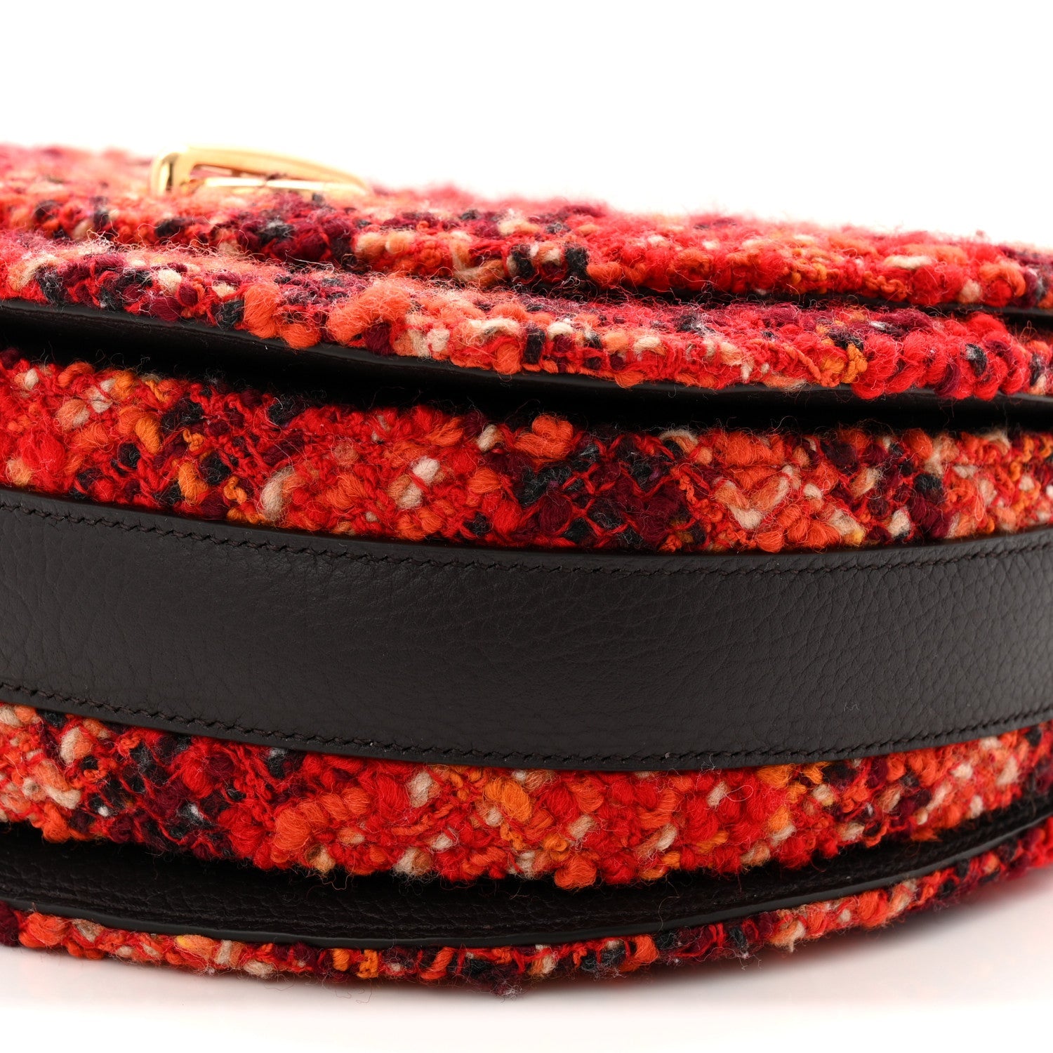 Tweed Check Medium Rocking Horse Crossbody Red Black