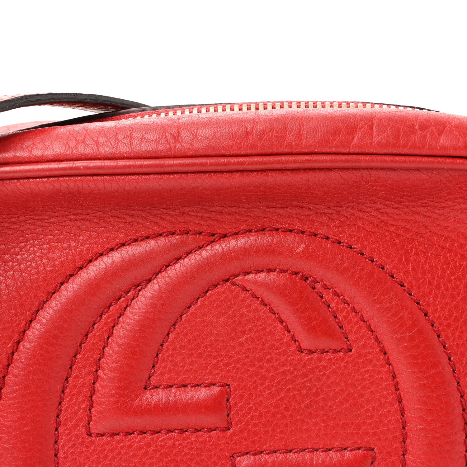 Pebbled Calfskin Small Soho Disco Bag Tabasco Red