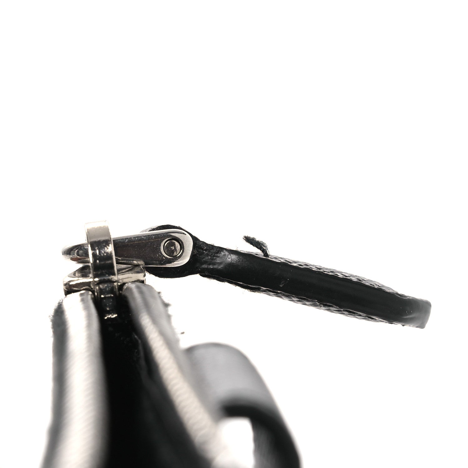 Saffiano Triangle Zip  Holder Black