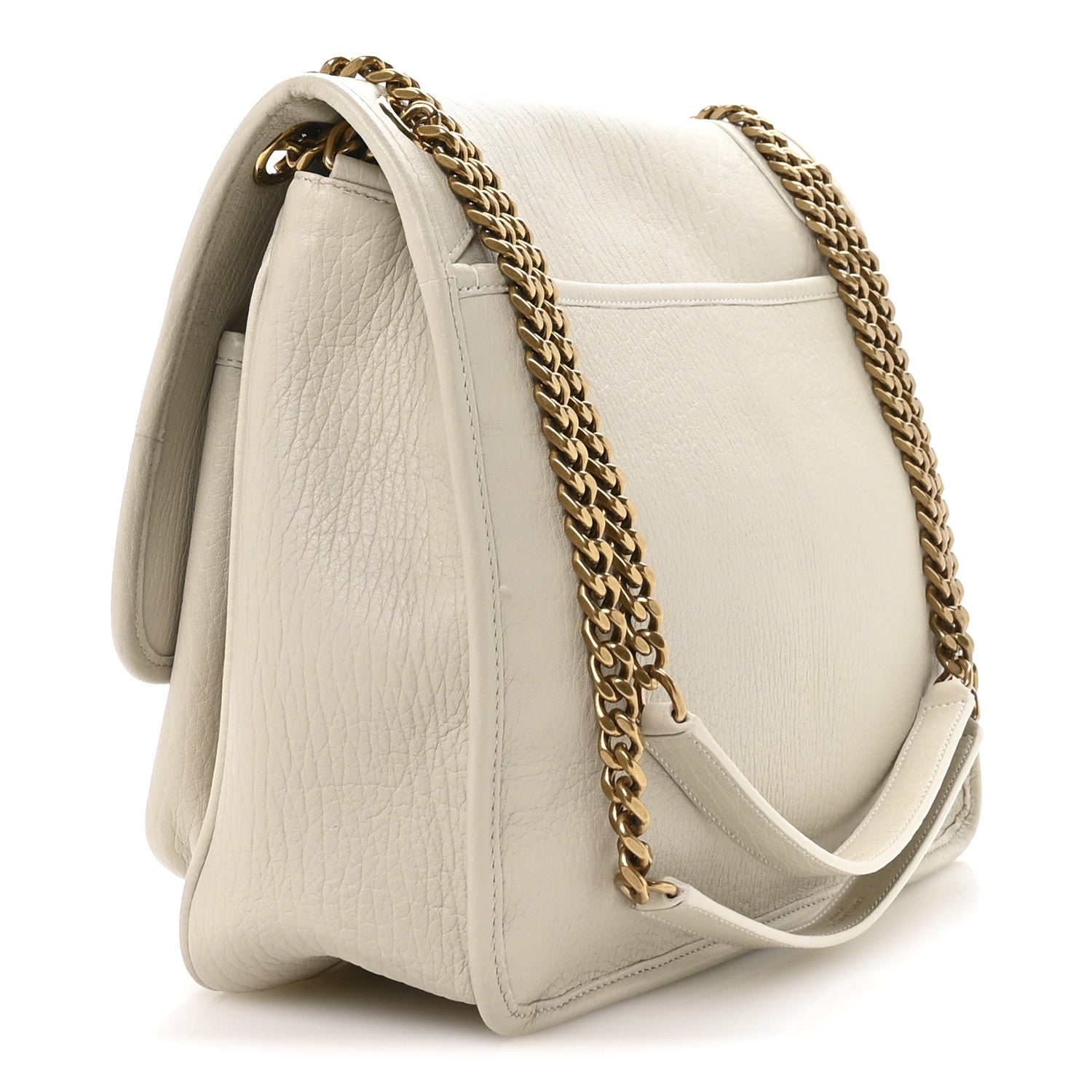 Grained Lambskin Monogram Large Niki Chain Satchel Crema Soft