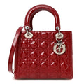 Patent Cannage Medium Lady Dior Red