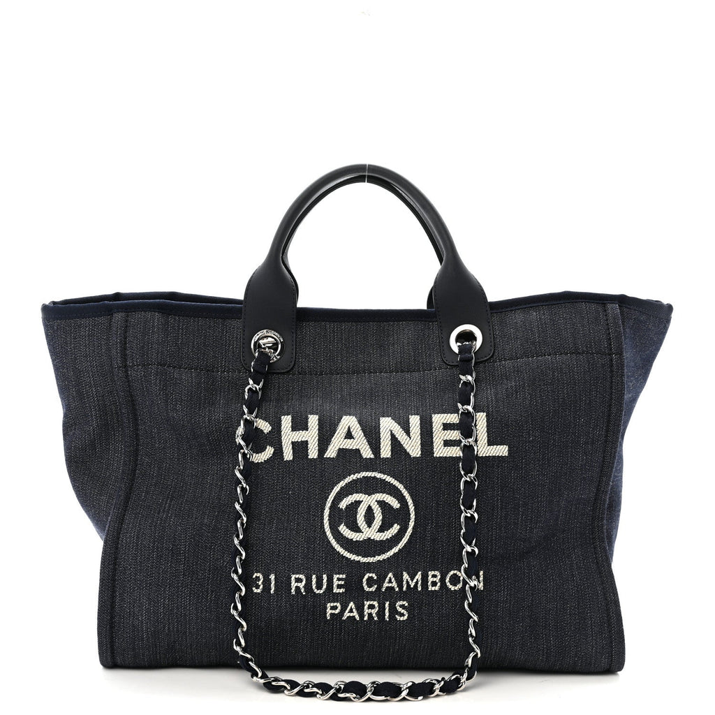 Denim Large Deauville Tote Dark Blue