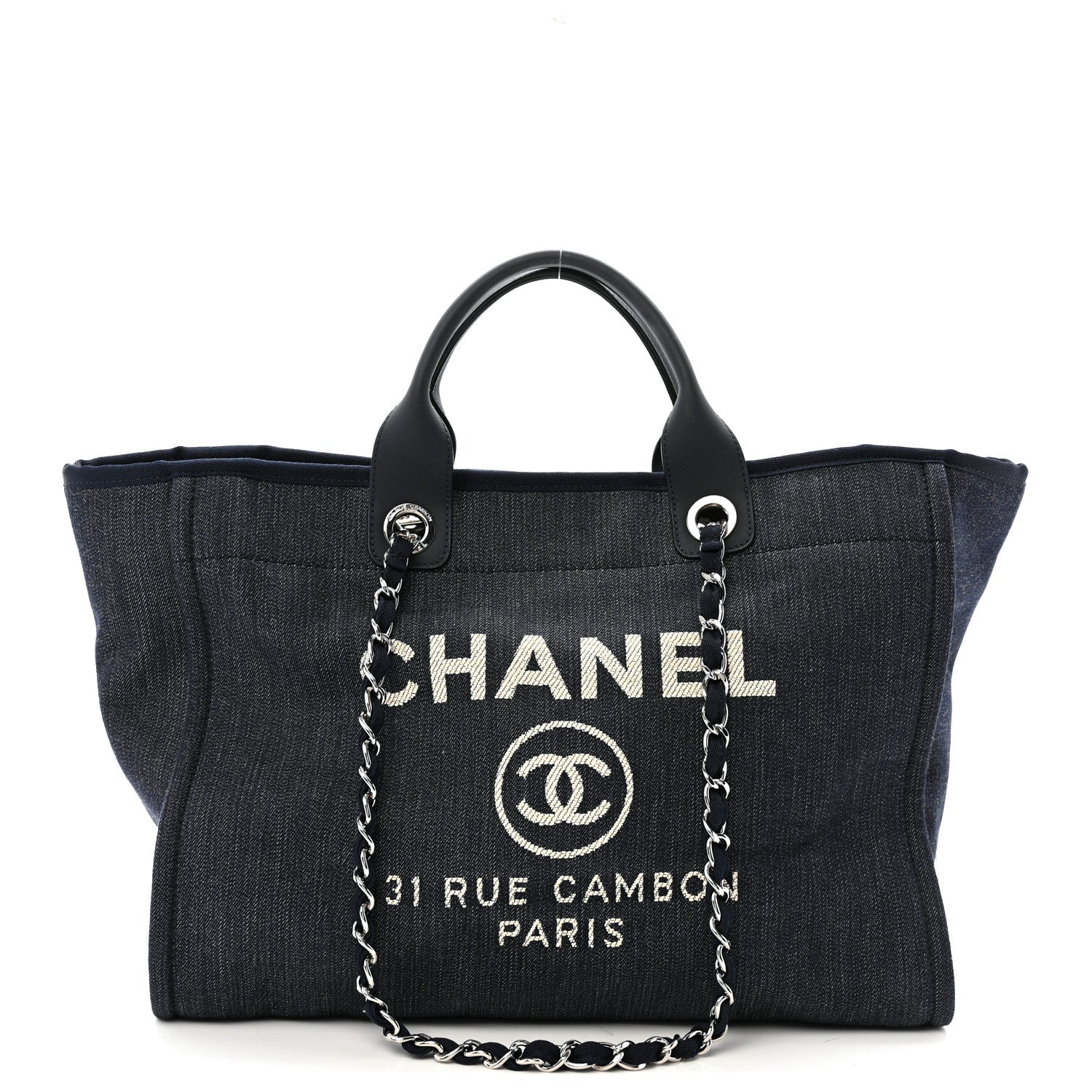 Denim Large Deauville Tote Dark Blue