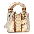 Snakeskin Mini Lady Dior Beige Gold