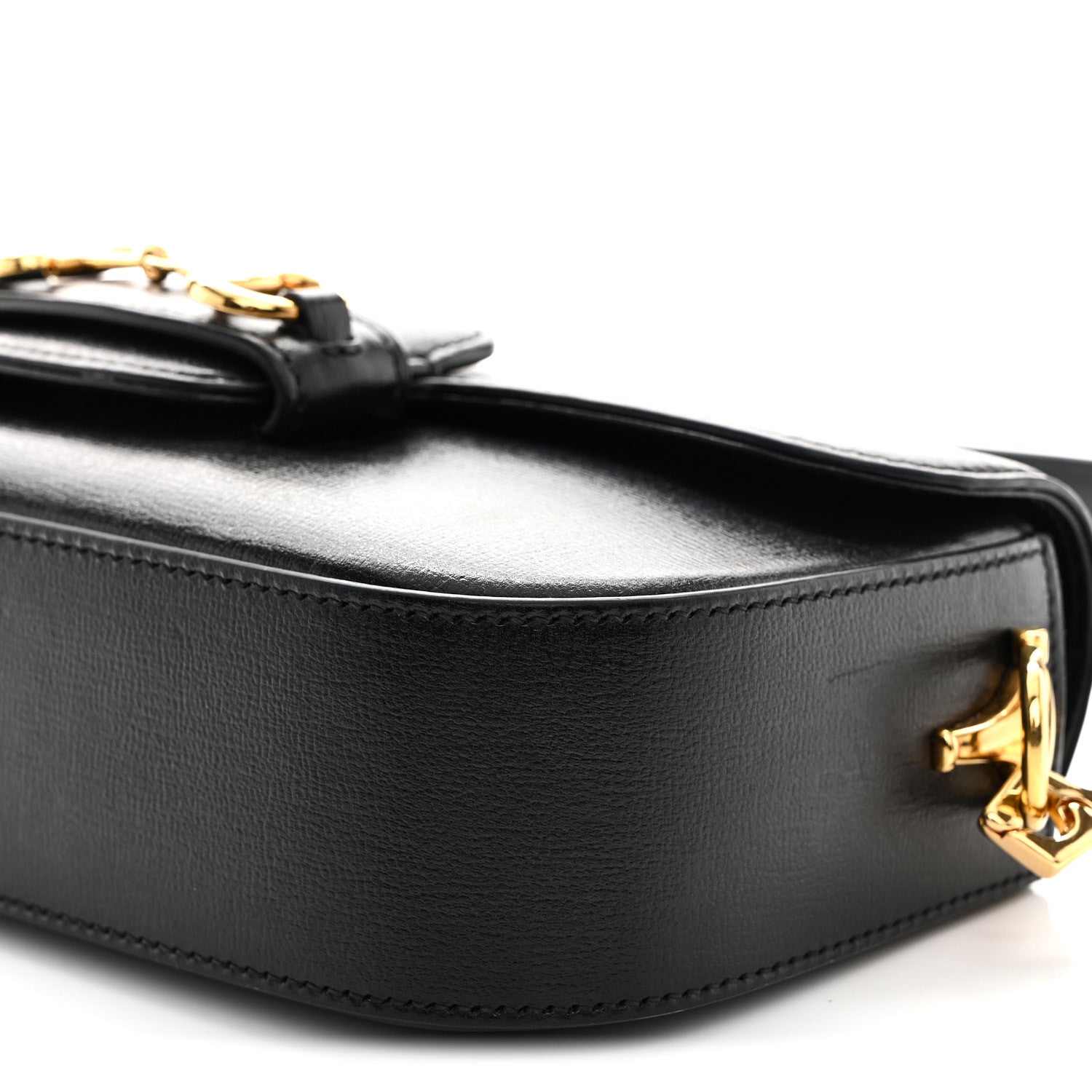 Azalea Calfskin Small Horsebit 1955 Chain Shoulder Bag Black