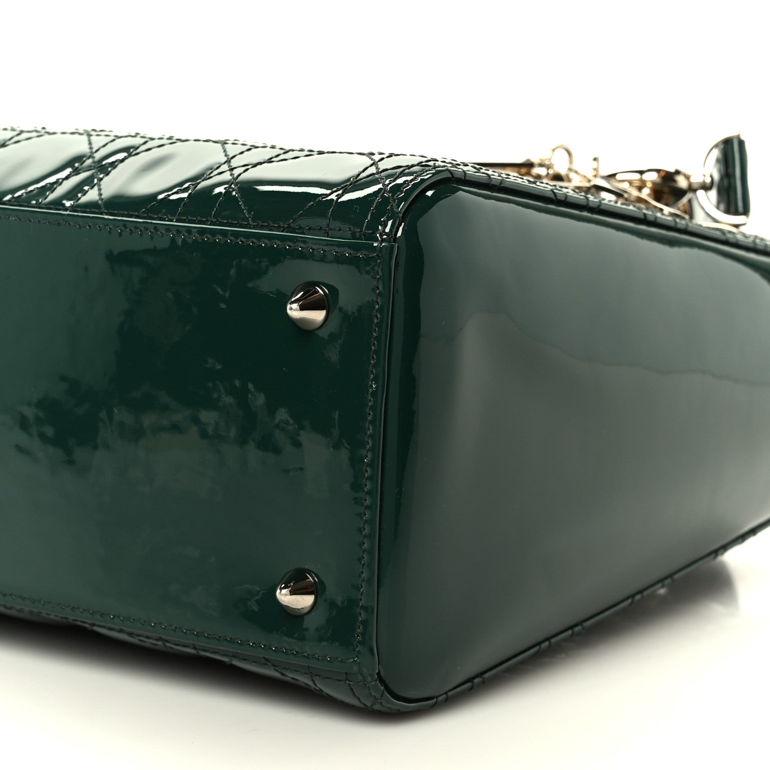Patent Cannage Medium Lady Dior Pine Green