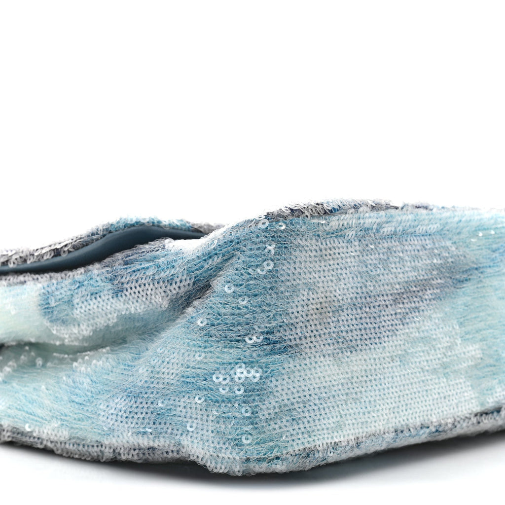 Sequin Large Waterfall Flap Light Blue