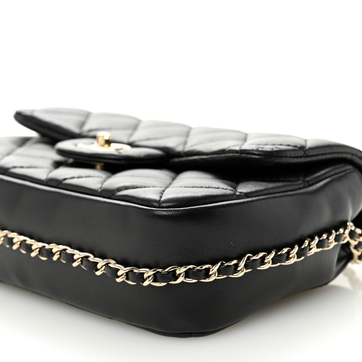 Lambskin Quilted Small My Precious Flap Black