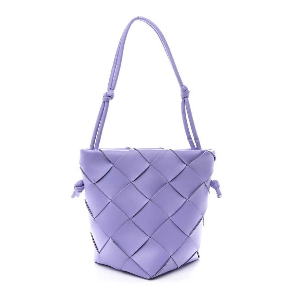 Nappa Maxi Intrecciato Clasp Bucket Bag Wisteria