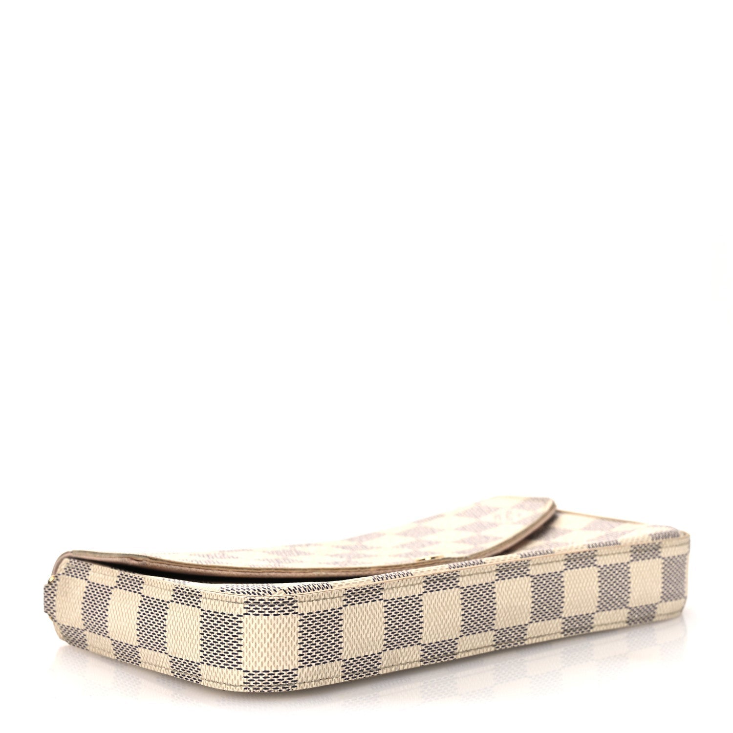 Damier Azur Pochette Felicie Chain Wallet Rose Ballerine