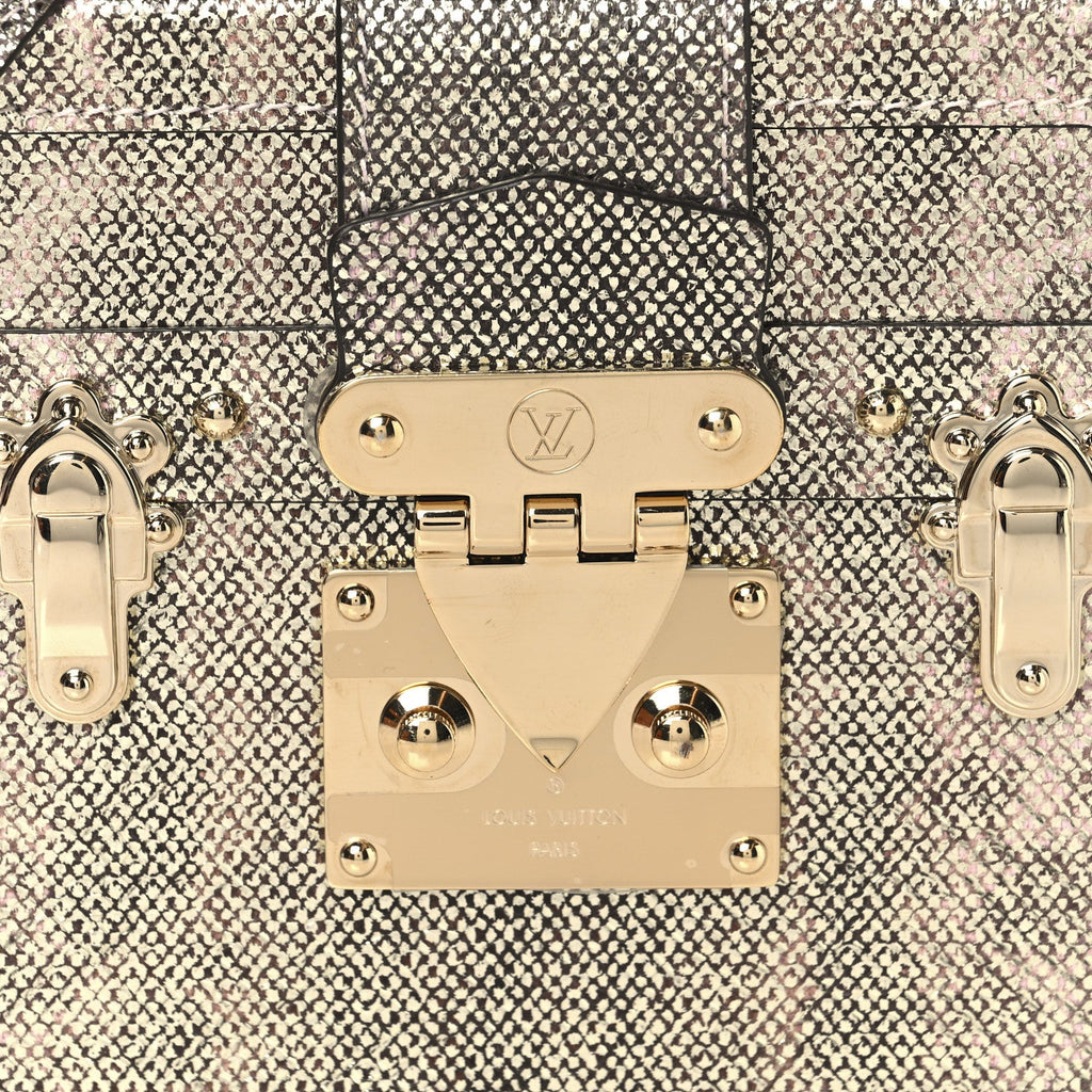 Lizard Petite Malle Silver