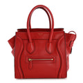 Drummed Calfskin Micro Luggage Red