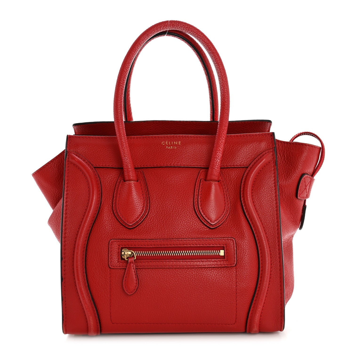 Drummed Calfskin Micro Luggage Red