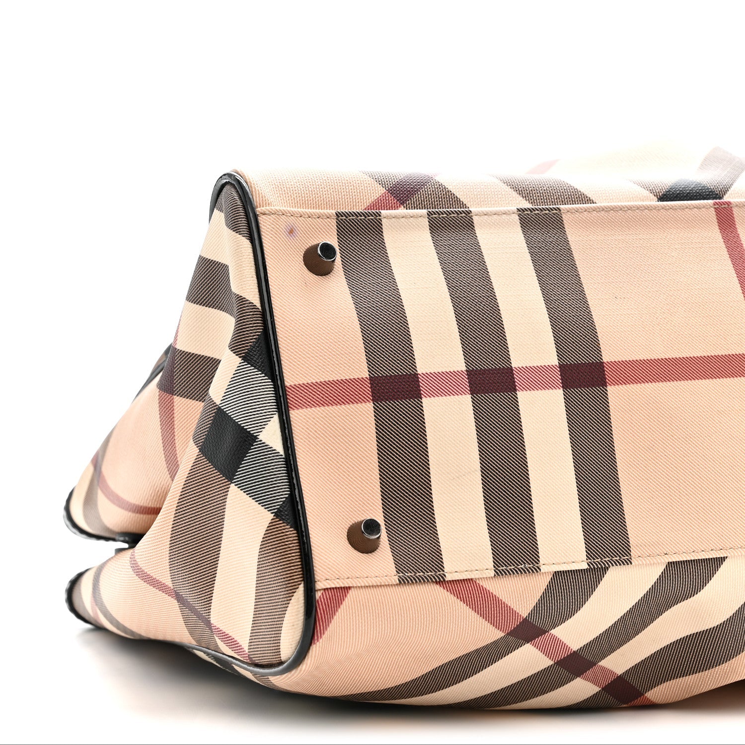 Patent Trim Supernova Check Medium Melbury Tote Black