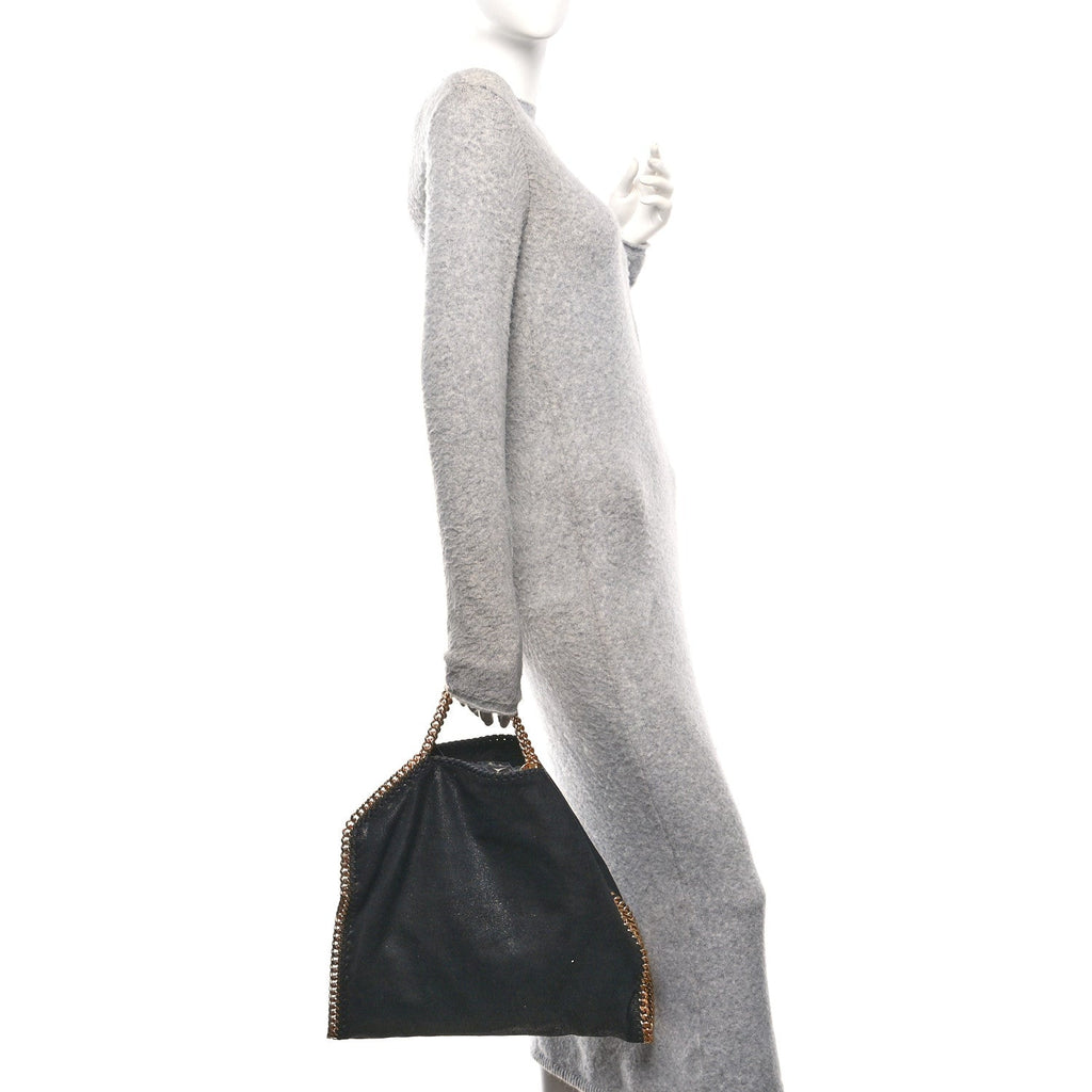 Shaggy Deer Falabella Fold Over Tote Black