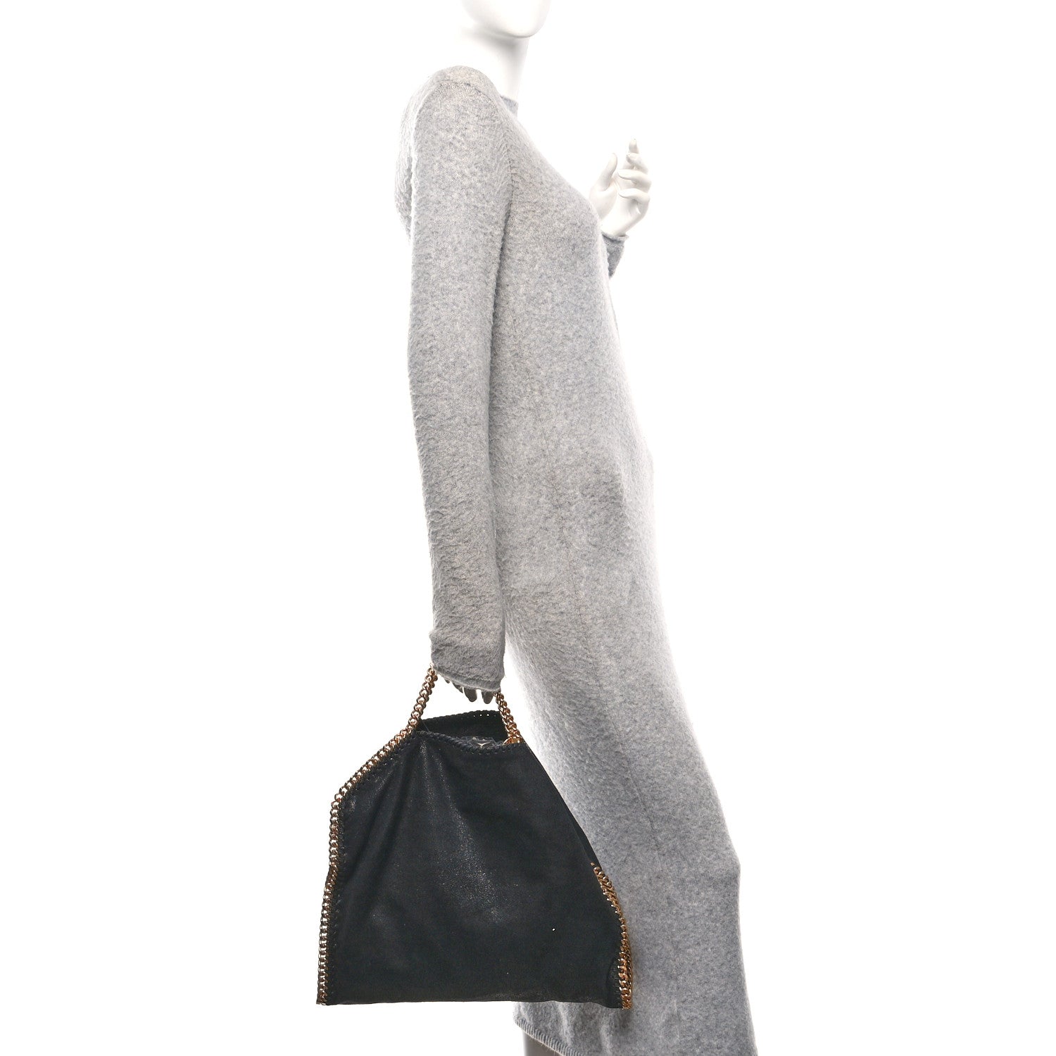 Shaggy Deer Falabella Fold Over Tote Black